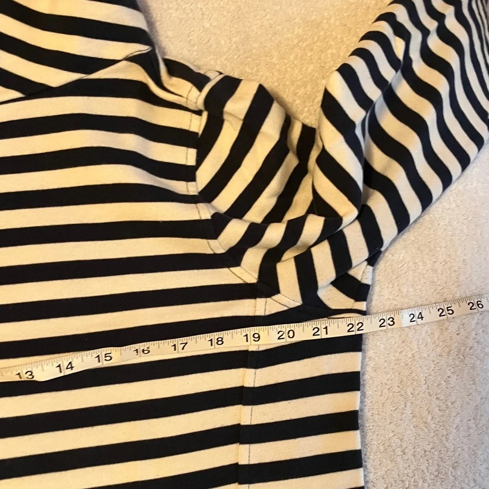 Vineyard Vines Navy and White Striped Cowl Neck Sweatshirt - Picture 6 of 7